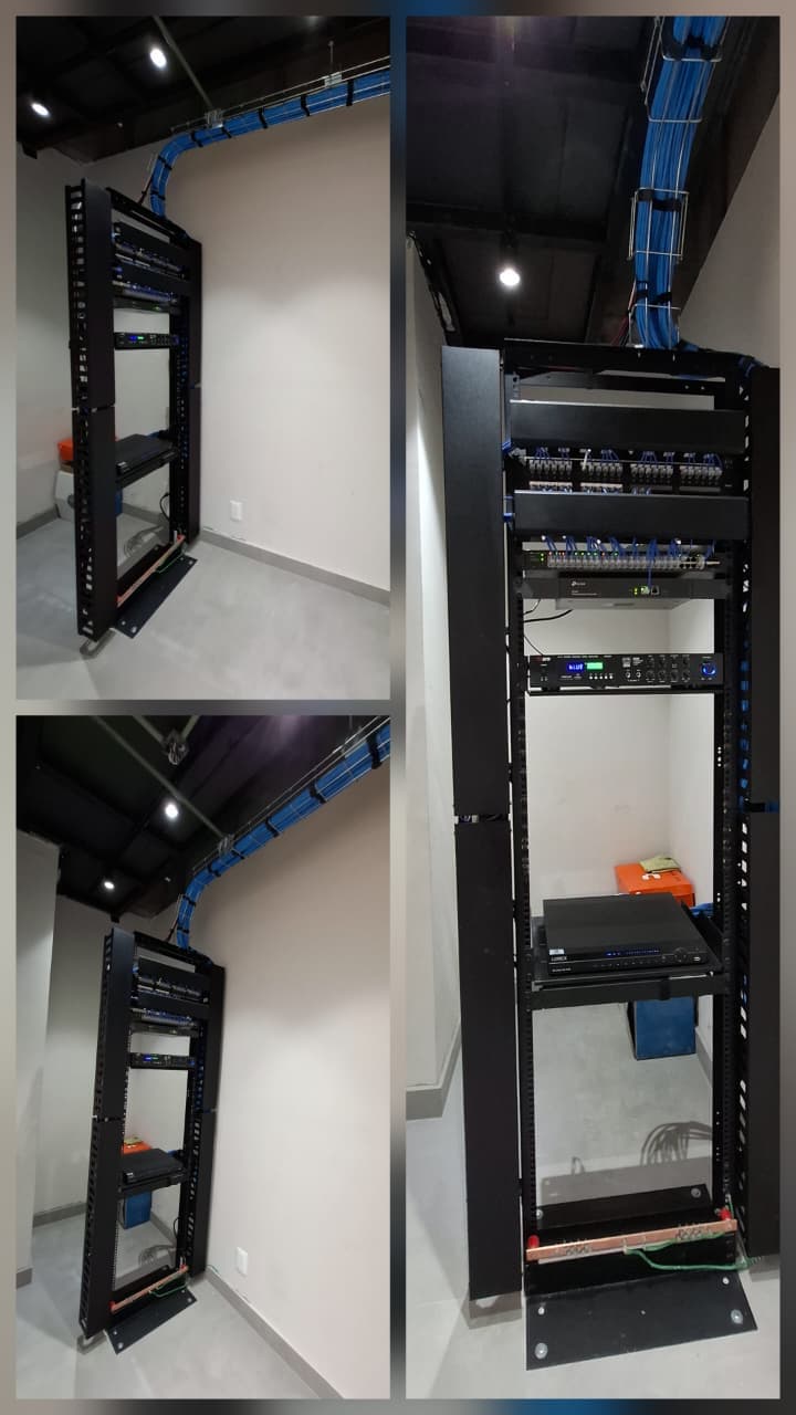 Rack profesional con cableado UTP categoría 6